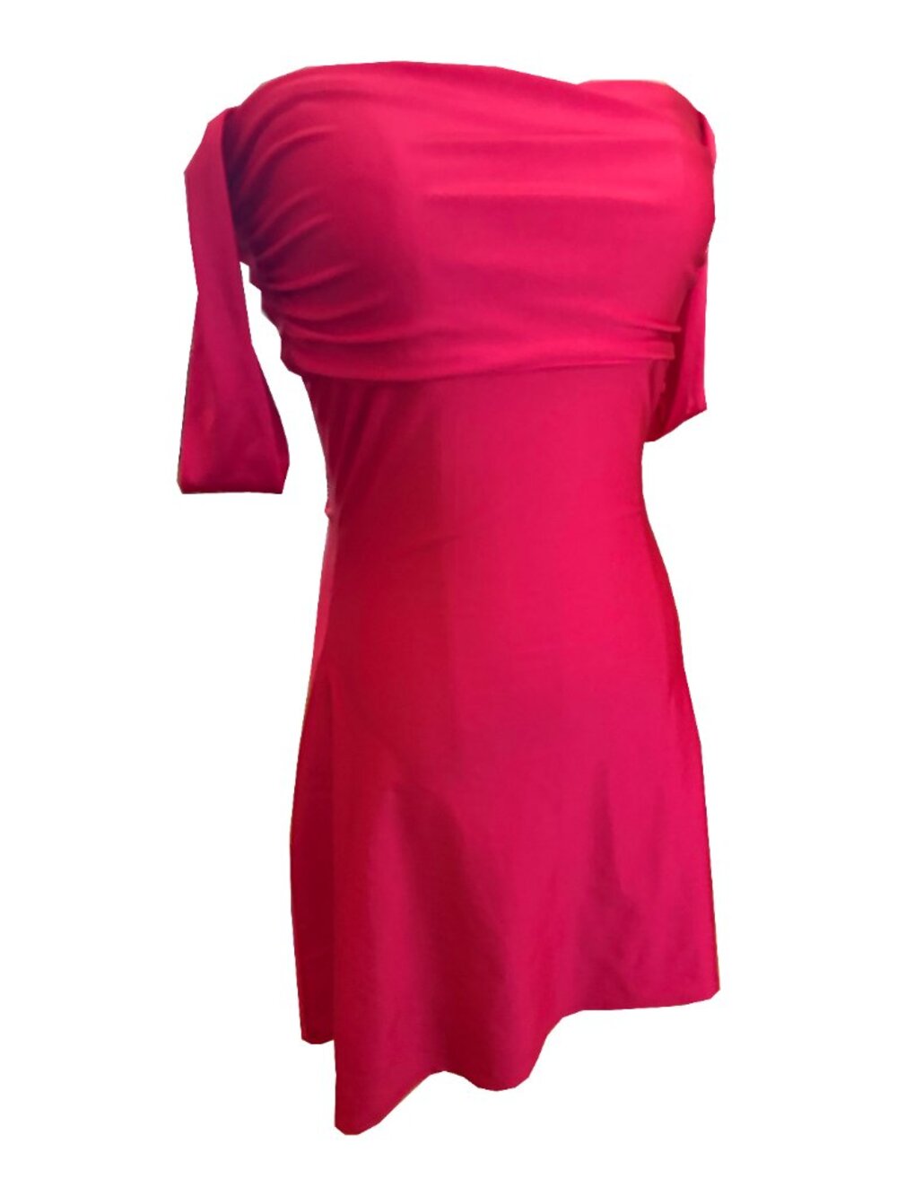 Cherry Ruched Midi Cocktail Dress - Picture 2 of 4